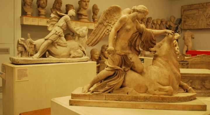 A winged-victory and the Townley tauroctony, British Museum